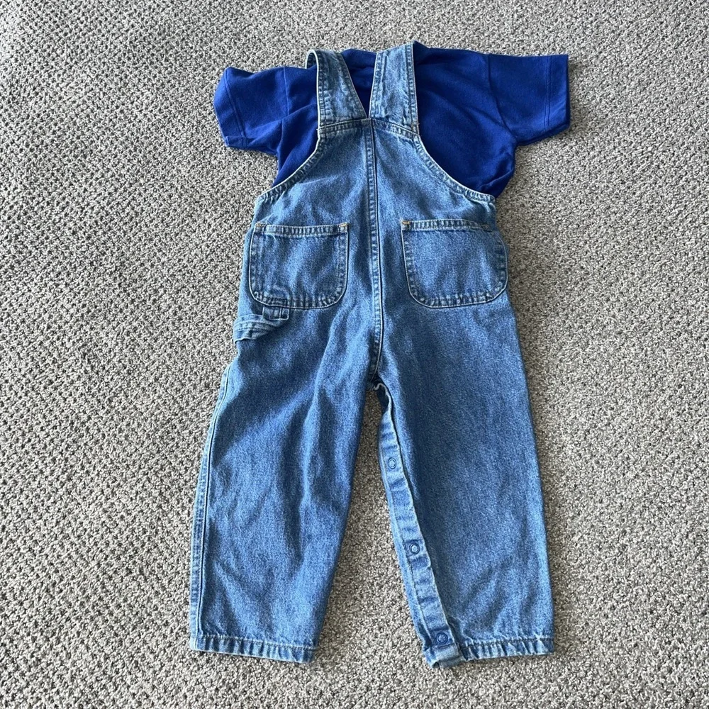 Vintage 1980's Carters Overalls And T Shirt. 24‎ Months, 2T. Denim outfit